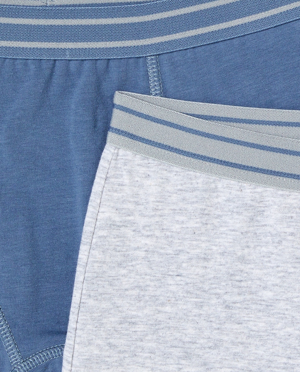 Pack de 2 boxers de niño lisos Azul-3