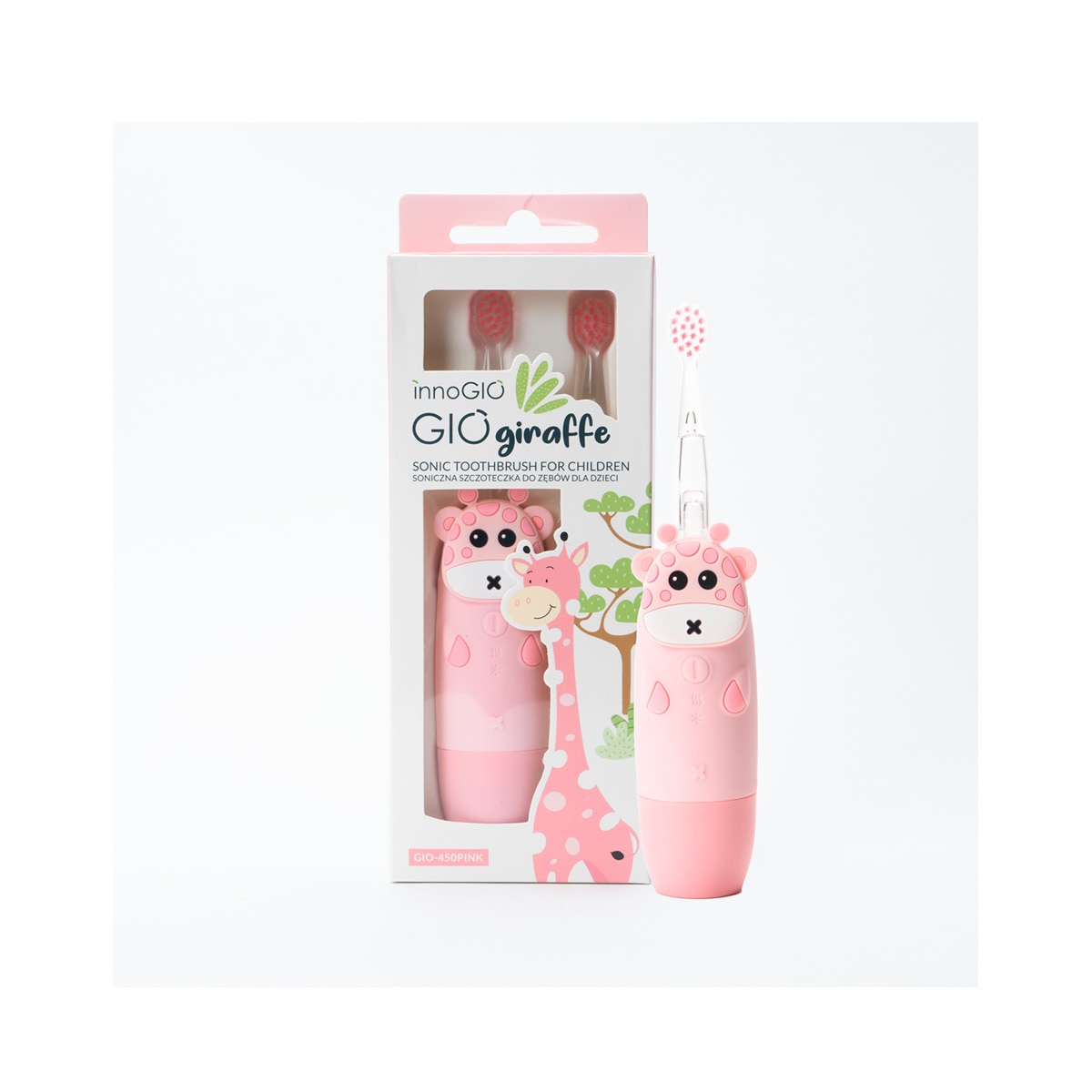 Cepillo de dientes sonico InnoGIO Jirafa Rosa Flamingo-1