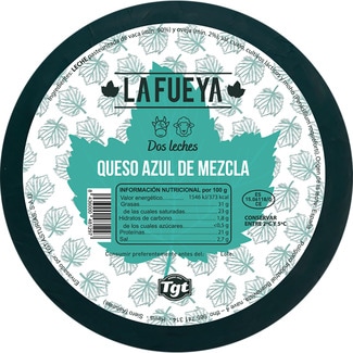 Dos Leches queso azul mezcla elaborado con leche pasteurizada  peso aproximado pieza 2,5 kg - La Fueya