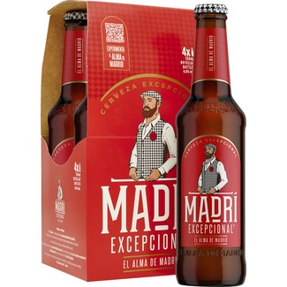 cerveza rubia Madrí Excepcional pack 4 botellas 33 cl - Madri