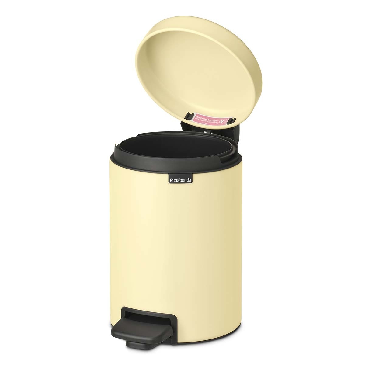 Papelera de baño con pedal NewIcon 3L Brabantia Amarillo pálido-3