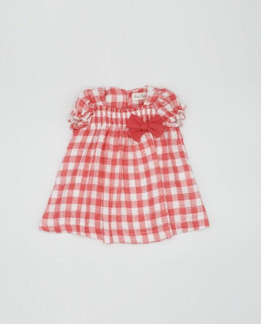 Imagen 0 de Vestido vichy rojo lacito rojo