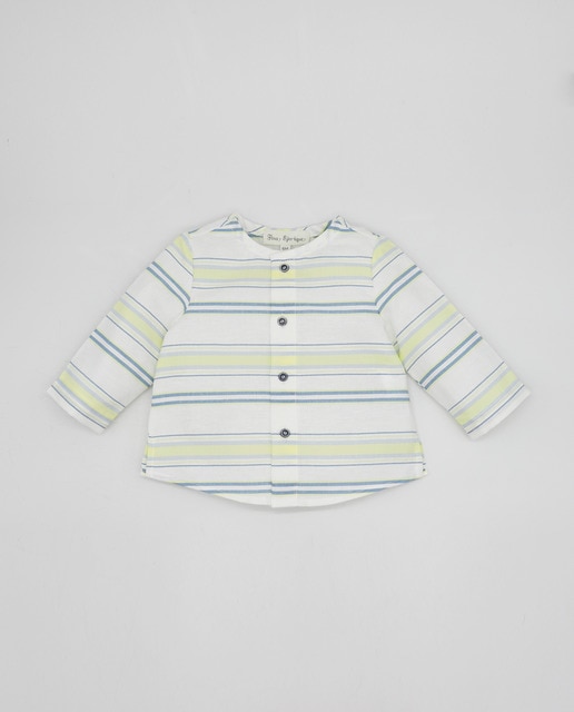 Imagen 0 de Camisa rayas anchas azul y amarillo