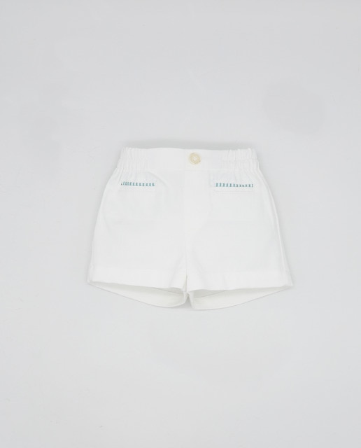 Imagen 0 de Bermuda sarga blanca bolsillo rayas verdes