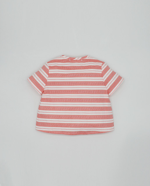 Imagen 0 de Camisa manga corta rayas anchas rojas