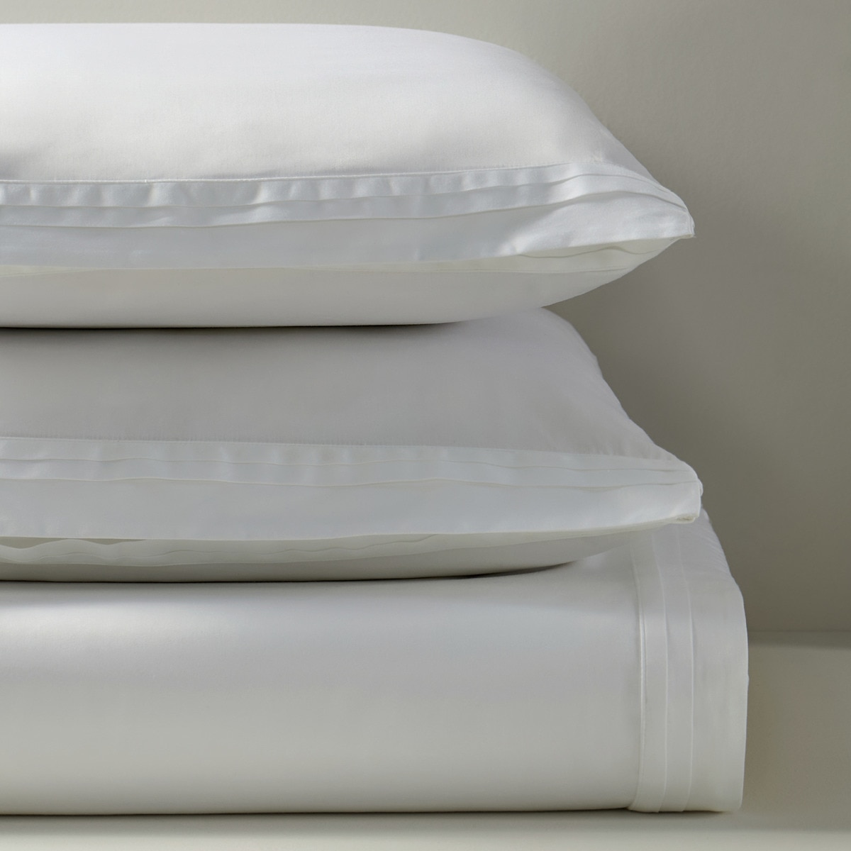 Juego de sábanas satén algodón egipcio 600 hilos Milan El Corte Inglés Blanco-4