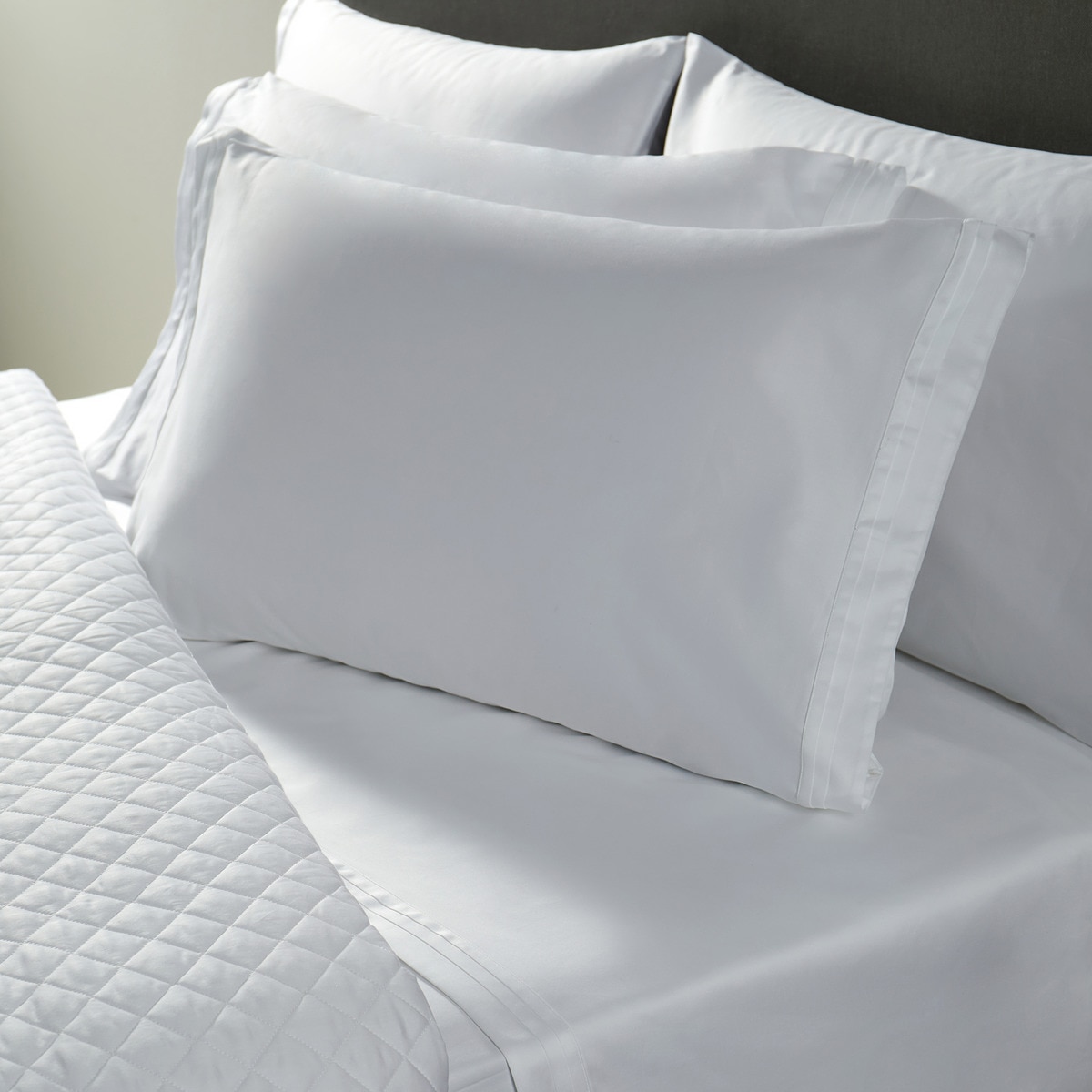 Juego de sábanas satén algodón egipcio 600 hilos Milan El Corte Inglés Blanco-2