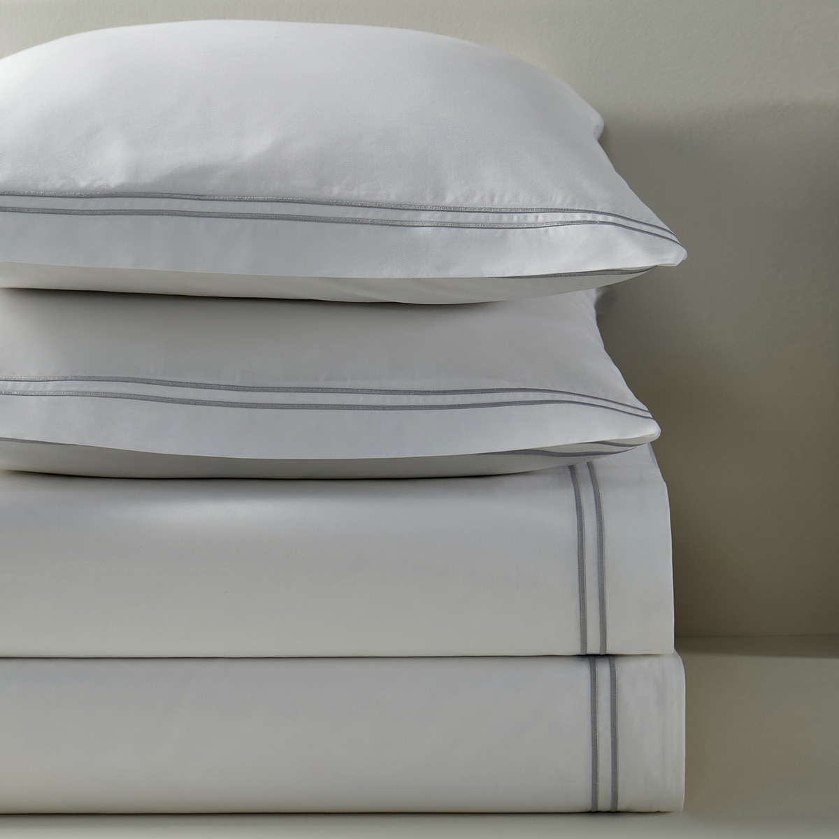 Juego de funda nórdica percal algodón egipcio 400 hilos Hotel El Corte Inglés Gris-4