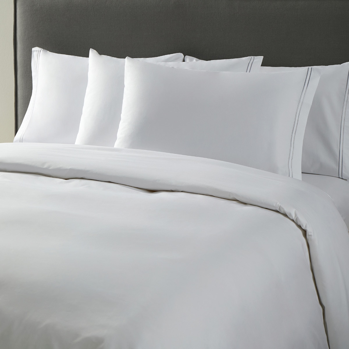Juego de funda nórdica percal algodón egipcio 400 hilos Hotel El Corte Inglés Gris-1