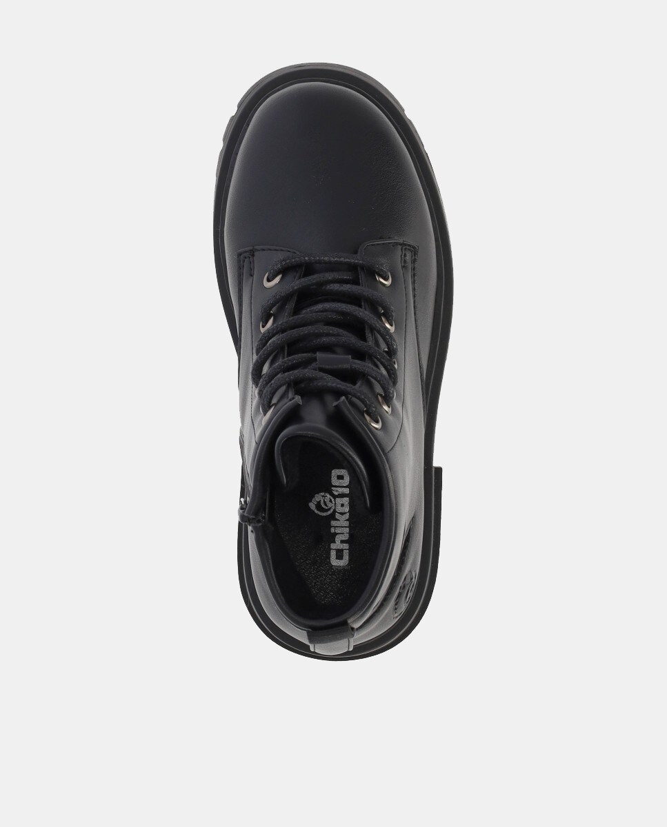 Botas Combat Rasas com Atacadores Preto-4