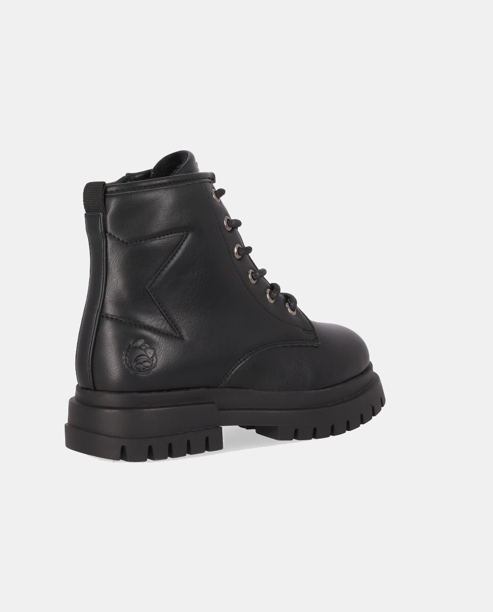 Botas Combat Rasas com Atacadores Preto-3