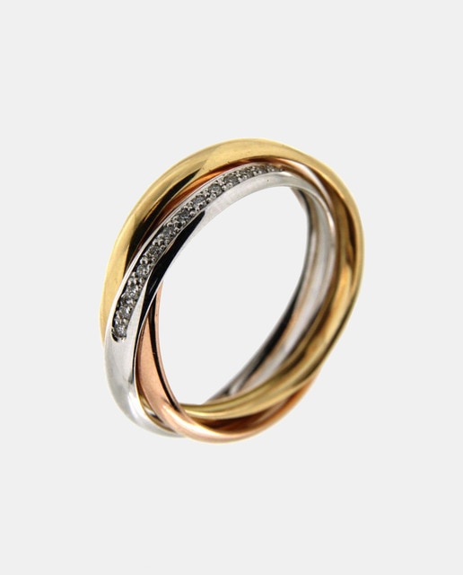 Imagen 0 de Anillo de oro tricolor con brillantes El Corte Inglés