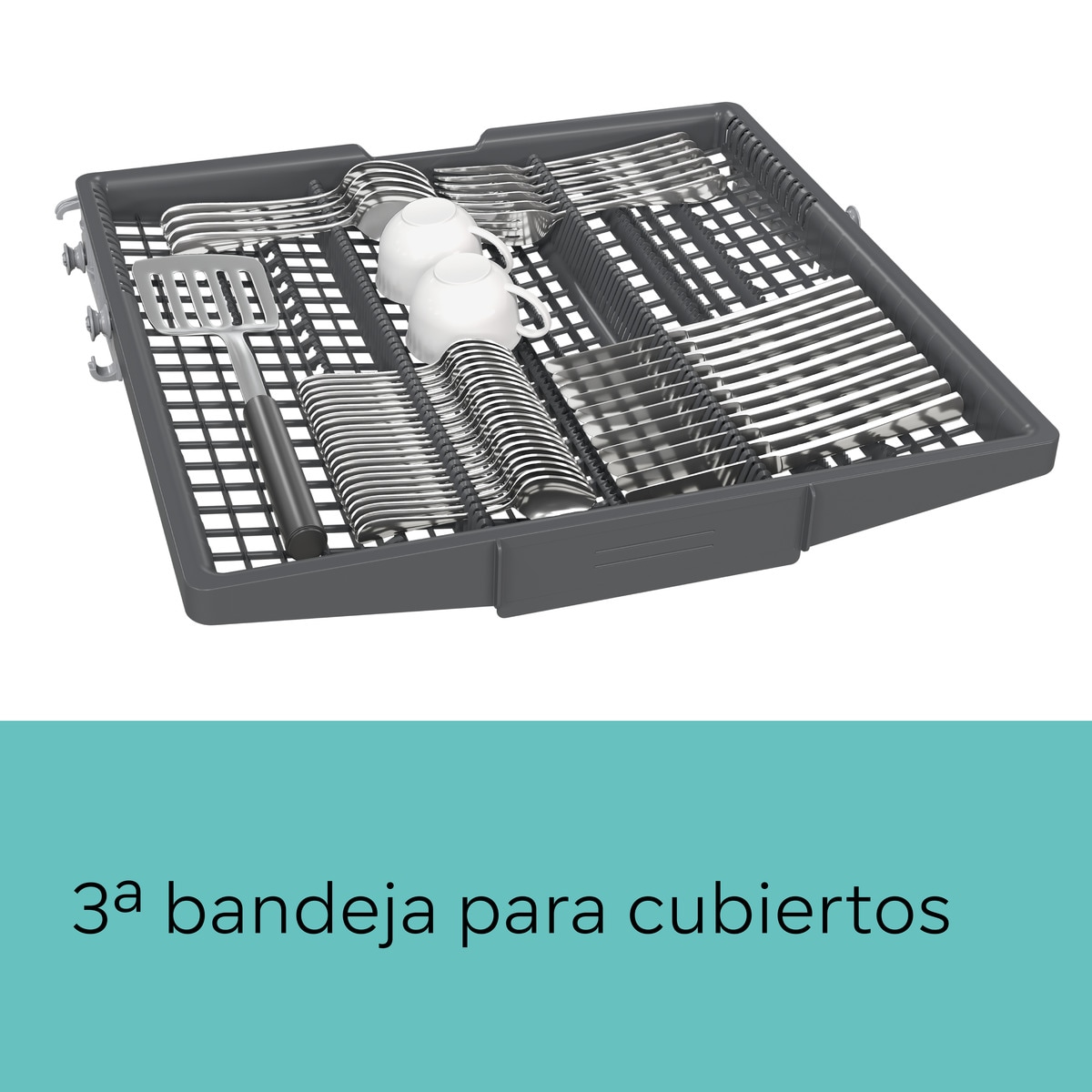 Lavavajillas Siemens 14  servicios, Bandeja Cubiertos para cubiertos, 60 cm - SN23HI02ME Acero Inox-5