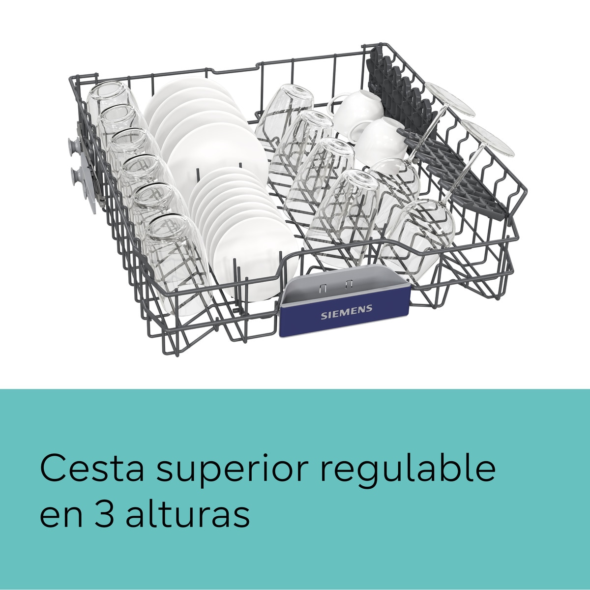 Lavavajillas Siemens 14  servicios, Bandeja Cubiertos para cubiertos, 60 cm - SN23HI02ME Acero Inox-6