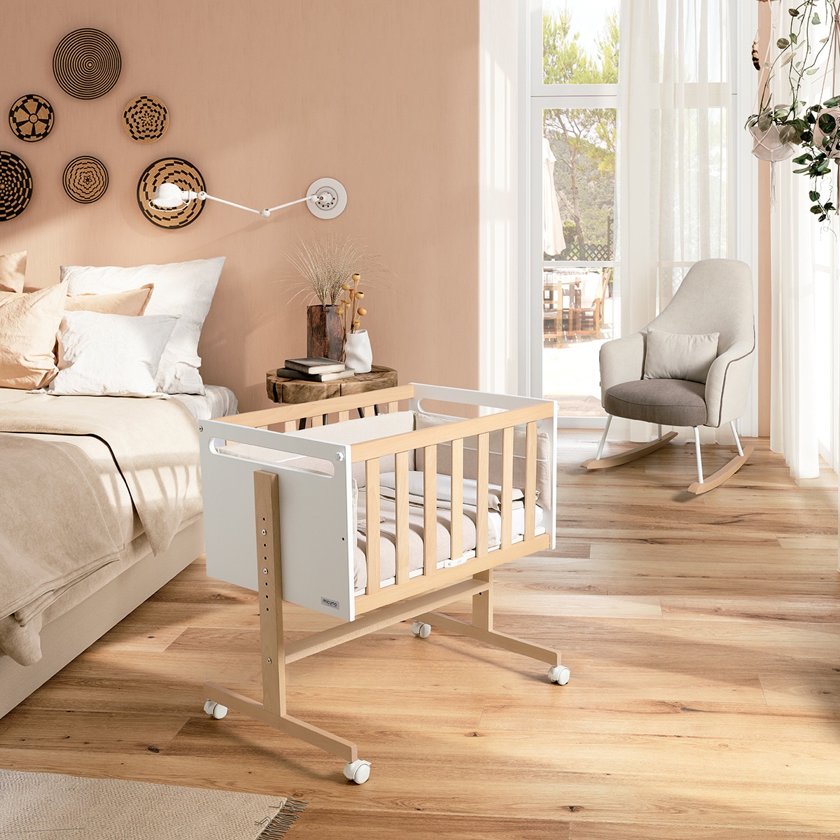 Miniberço de Co-sleeping Conversível You & Me - 80x50 cm Branco Natural-2
