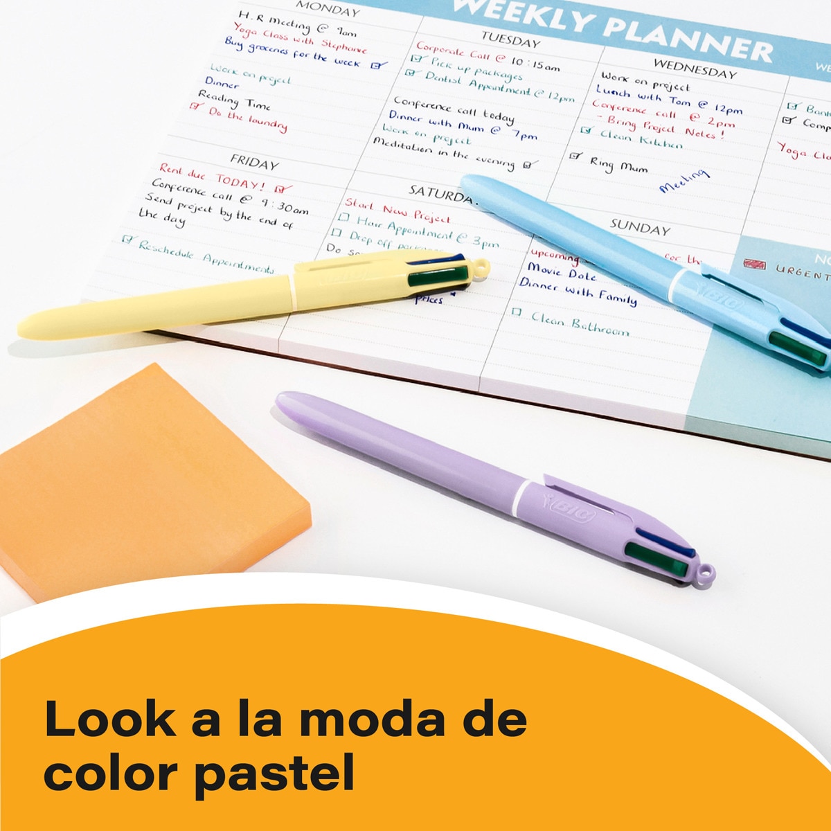 Esferográficas 4 cores pastel BIC 3 unidades 2