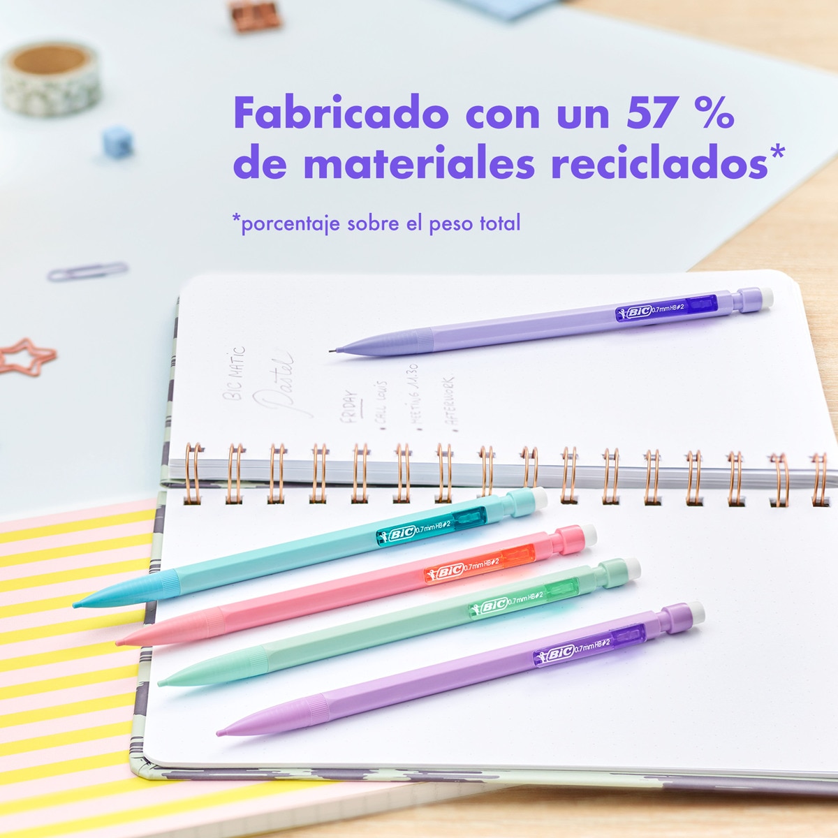 Blister de 5 Portaminas Matic Pastel BIC Multicolor-4