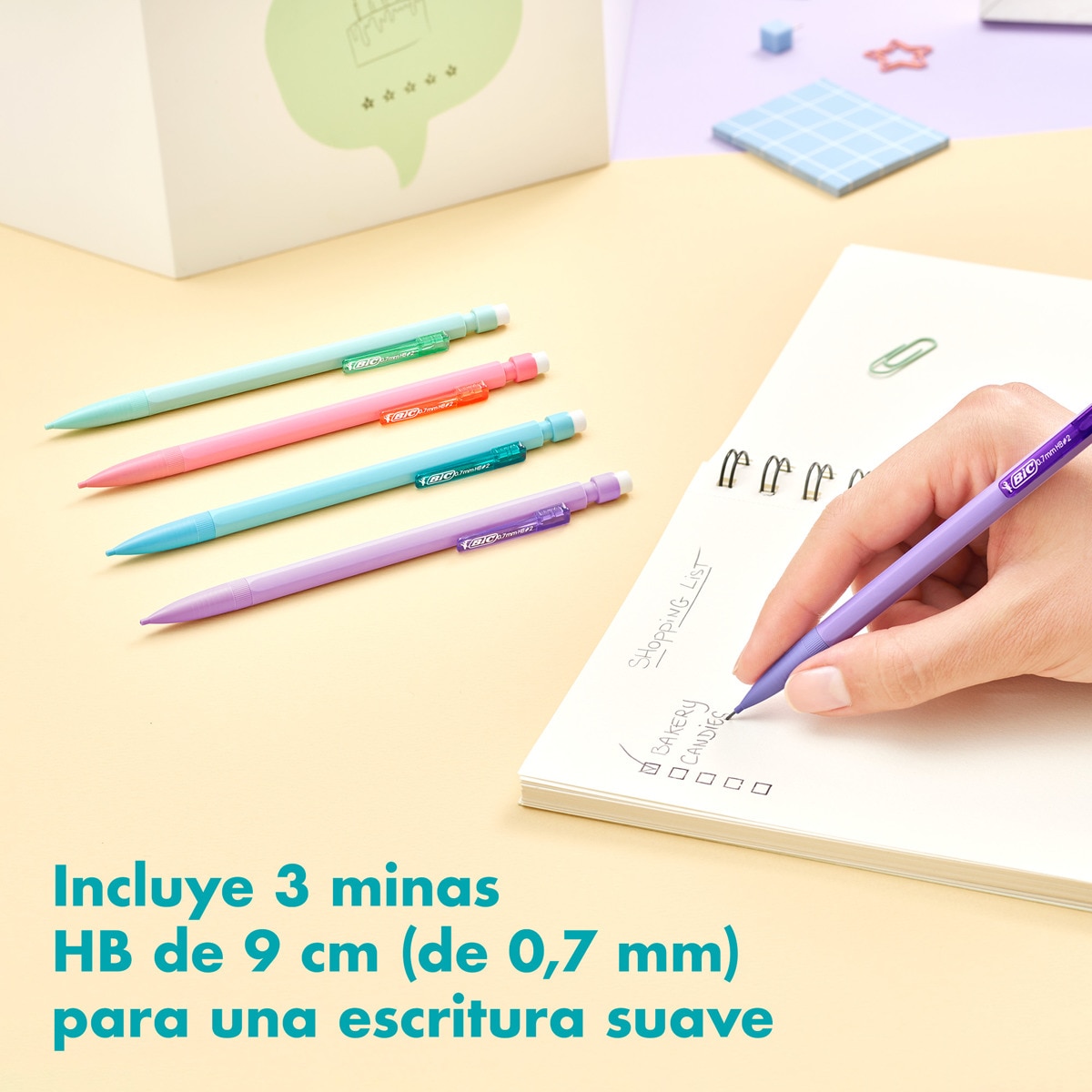 Blister de 5 Portaminas Matic Pastel BIC Multicolor-3