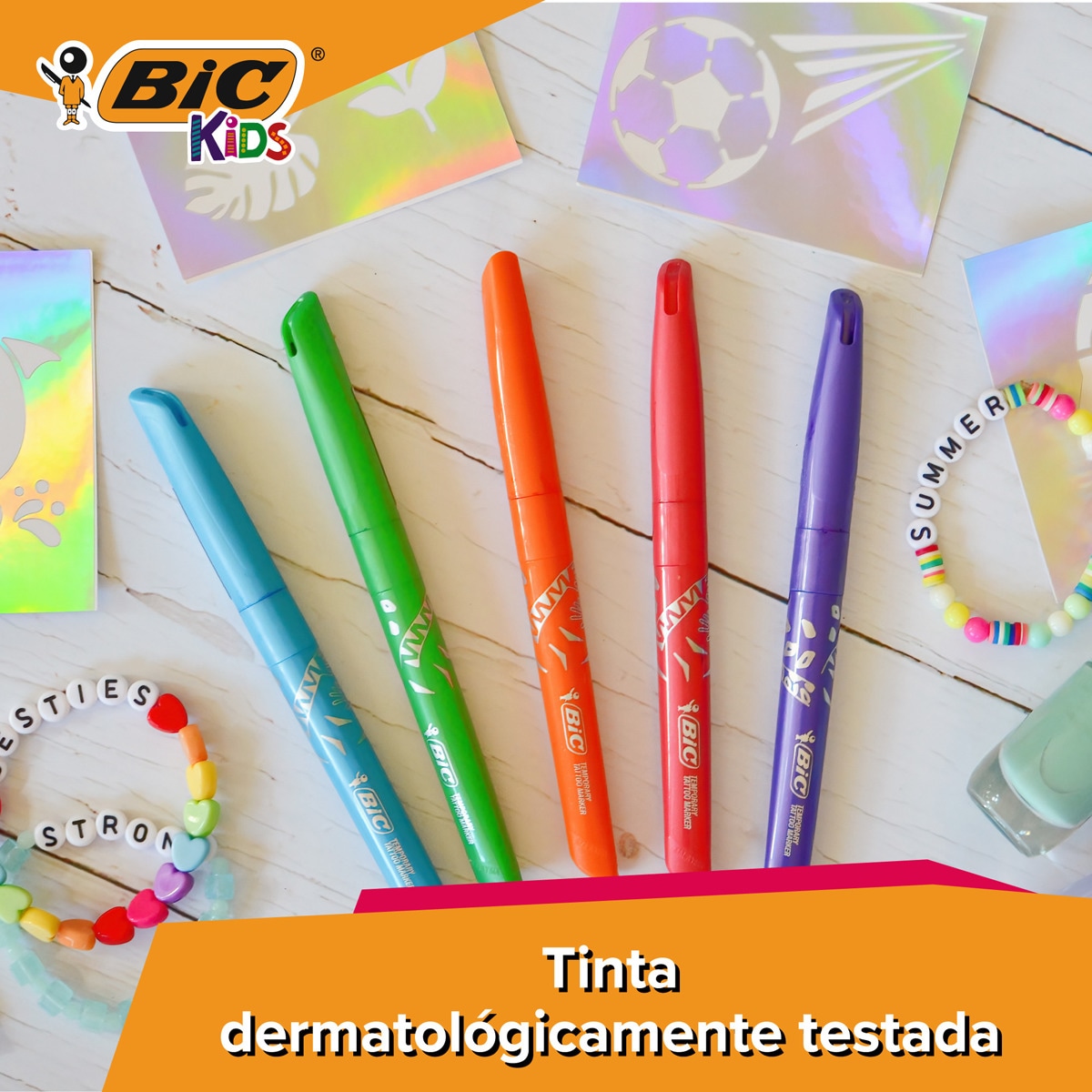 Marcadores y sellos Tattoo BIC KIDs con 10 plantillas 3