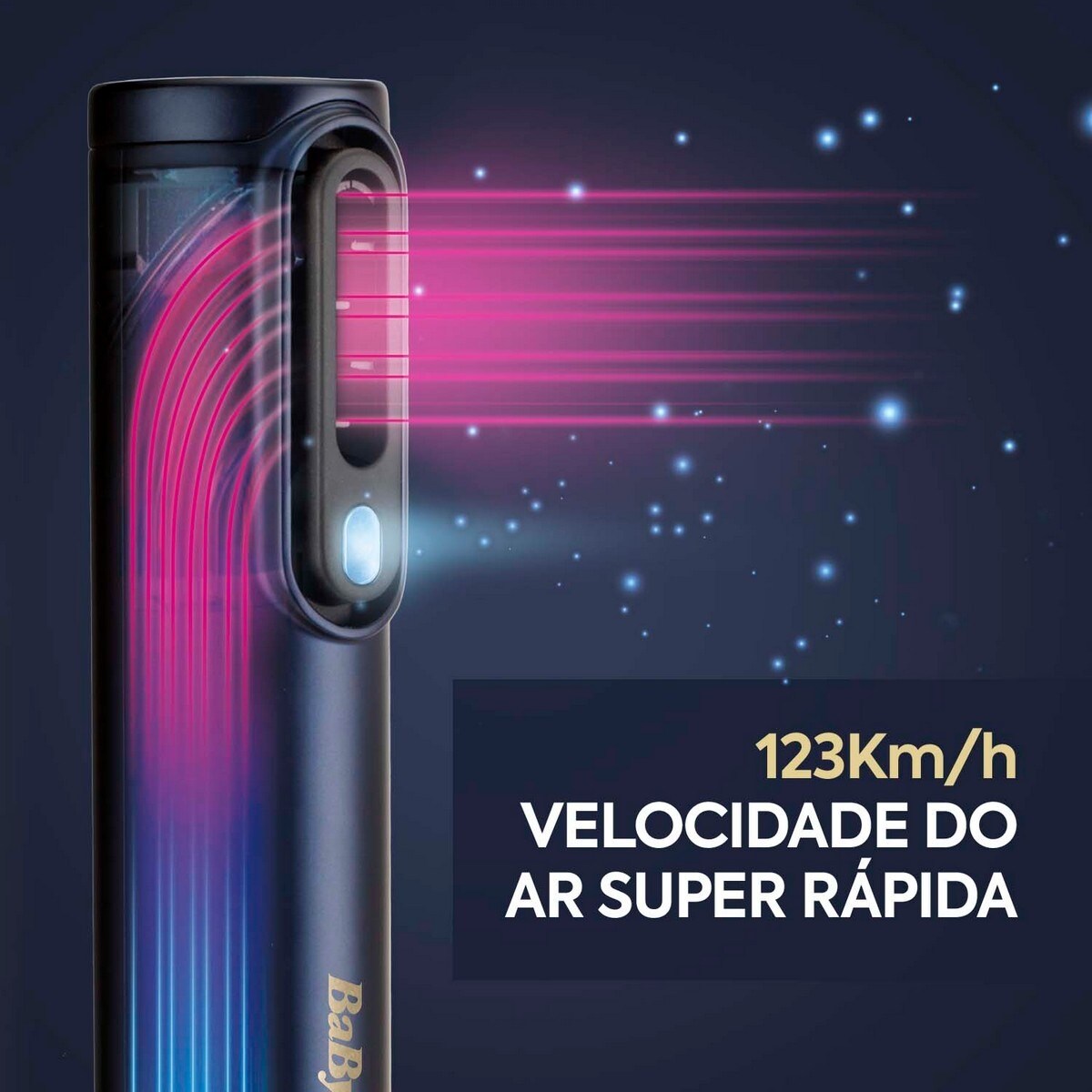 Secador, Alisador e Modelador de Cabelo BaByliss Air Wand 3 em 1 - Cabelo Molhado ou Seco, Motor Digital, 123 km/h, Modo Ultra-Care, Anti-Frizz Azul-5