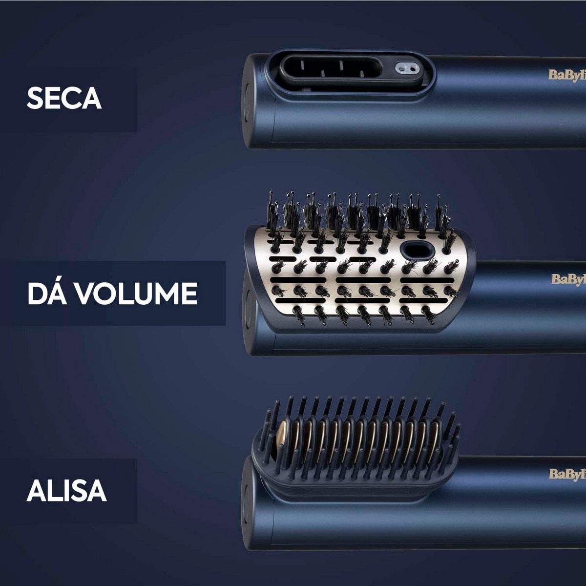 Secador, Alisador e Modelador de Cabelo BaByliss Air Wand 3 em 1 - Cabelo Molhado ou Seco, Motor Digital, 123 km/h, Modo Ultra-Care, Anti-Frizz Azul-4