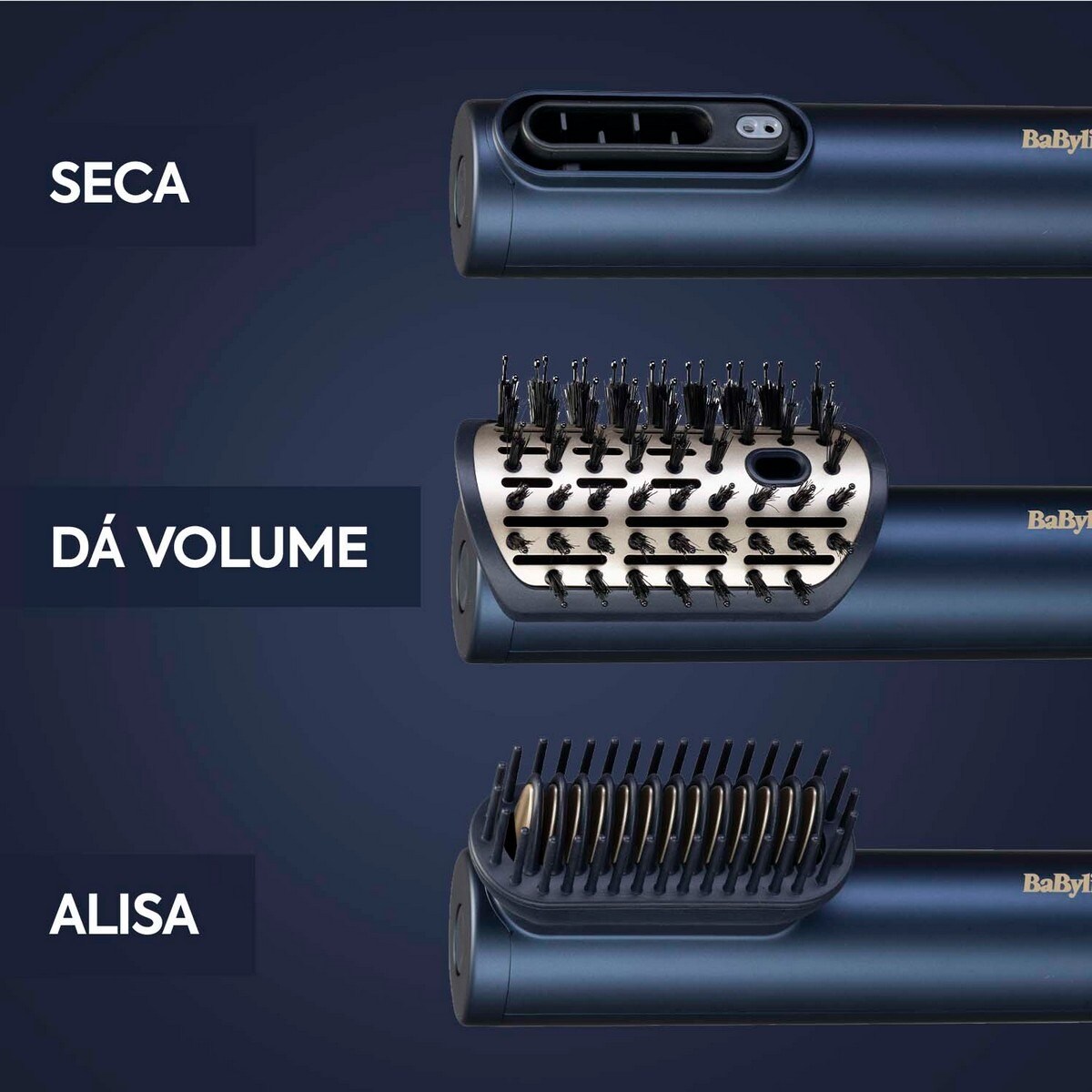 Secador, Alisador e Modelador de Cabelo BaByliss Air Wand 3 em 1 - Cabelo Molhado ou Seco, Motor Digital, 123 km/h, Modo Ultra-Care, Anti-Frizz Azul-4