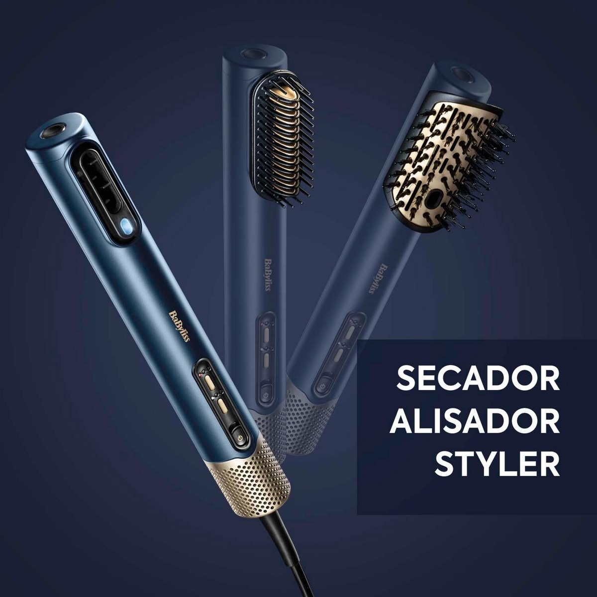 Secador, Alisador e Modelador de Cabelo BaByliss Air Wand 3 em 1 - Cabelo Molhado ou Seco, Motor Digital, 123 km/h, Modo Ultra-Care, Anti-Frizz Azul-3