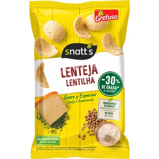 aperitivo snack de lentejas, queso y especias bolsa 90 g neto escurrido - Grefusa