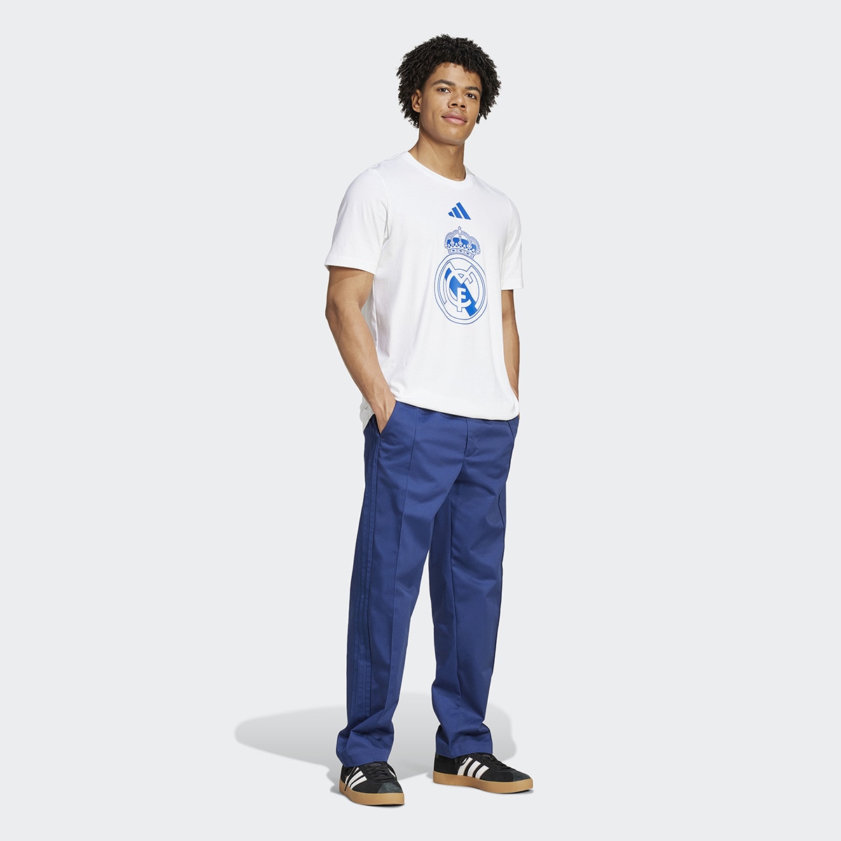 T-shirt de Homem Real Madrid CF DNA Gr Tee Branco / Azul-5