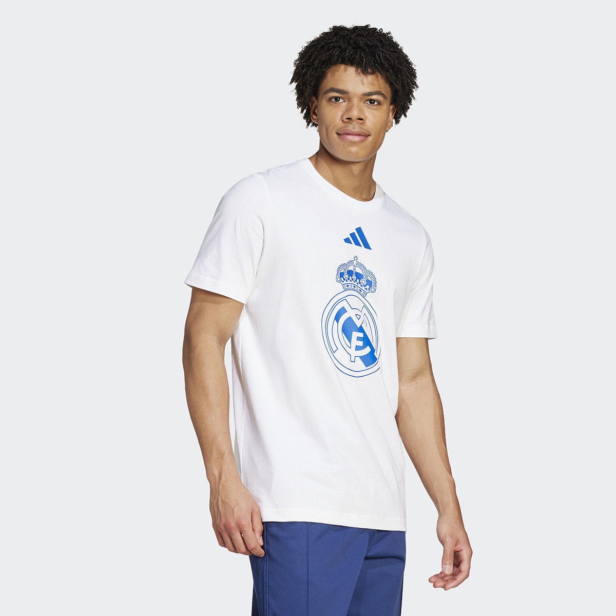 T-shirt de Homem Real Madrid CF DNA Gr Tee Branco / Azul-1