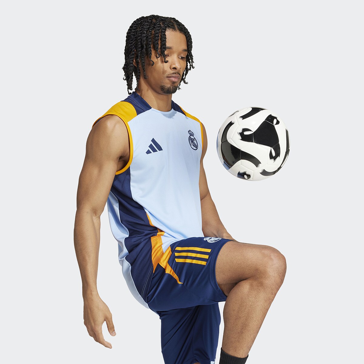 T-shirt de Homem Real Madrid CF Sl Jsy Azul / Laranja-5