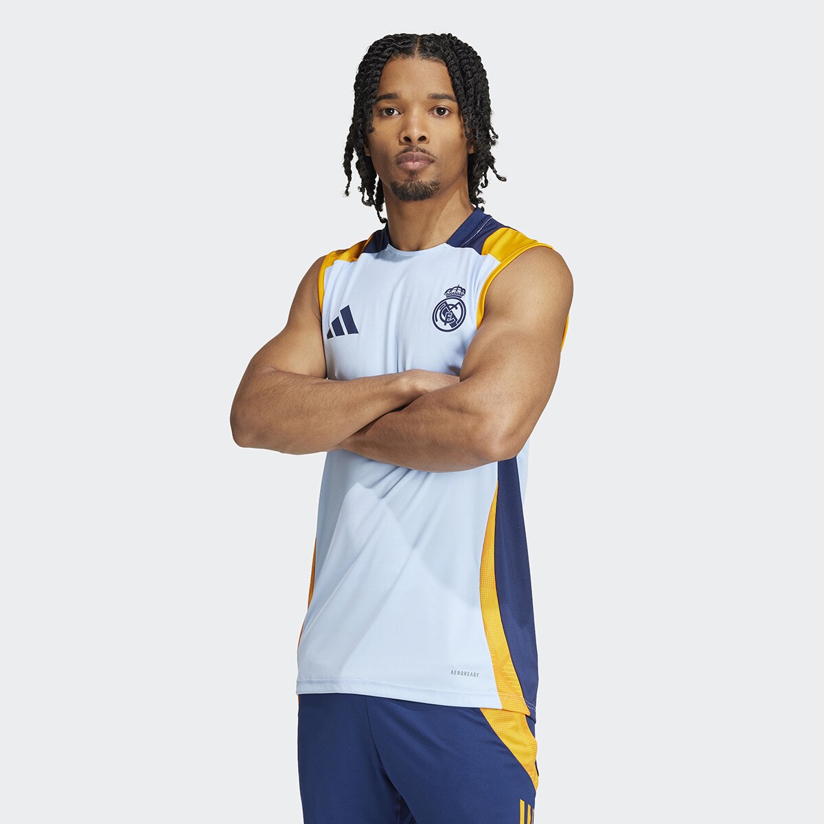 T-shirt de Homem Real Madrid CF Sl Jsy Azul / Laranja-1