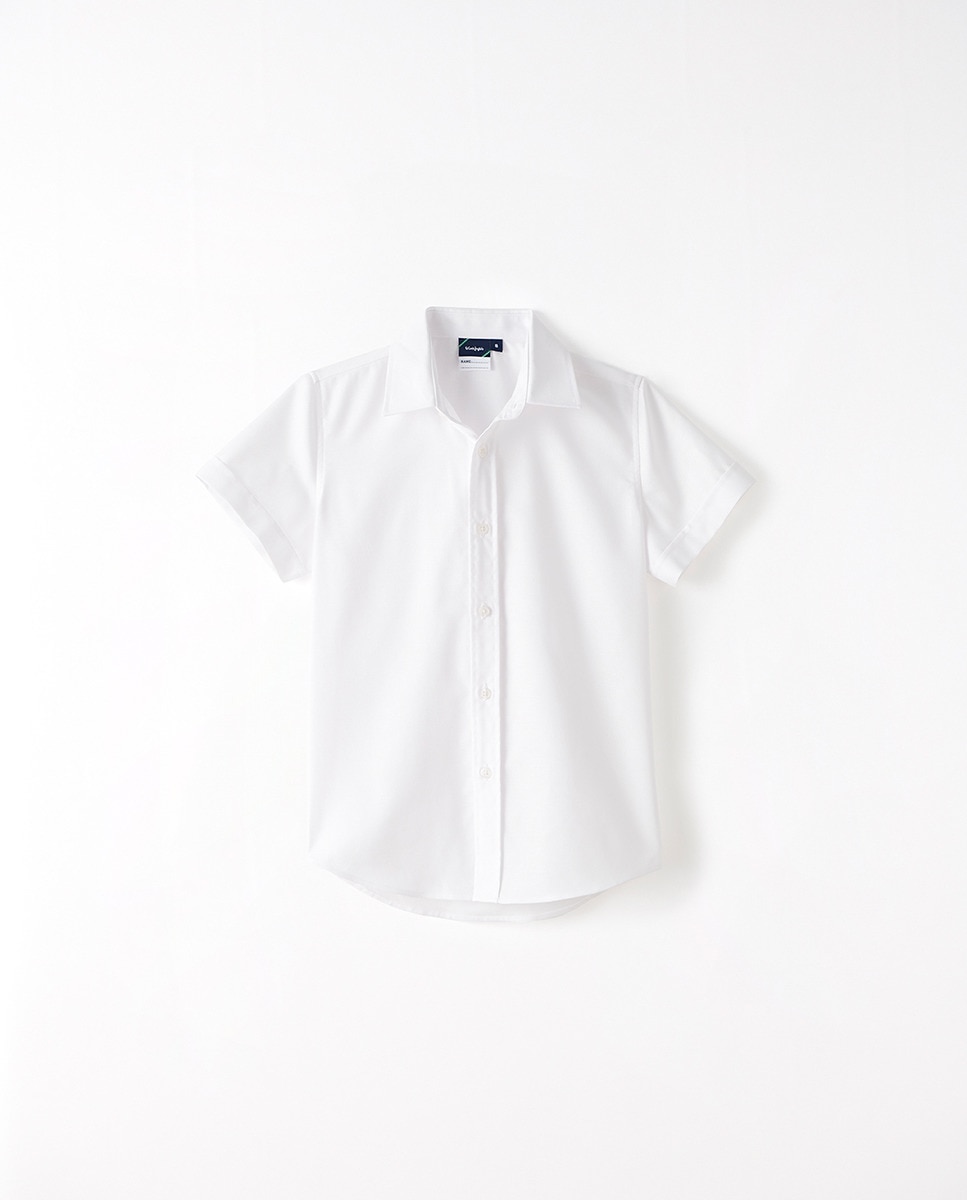 Camisa Oxford de Manga Curta Branco-1