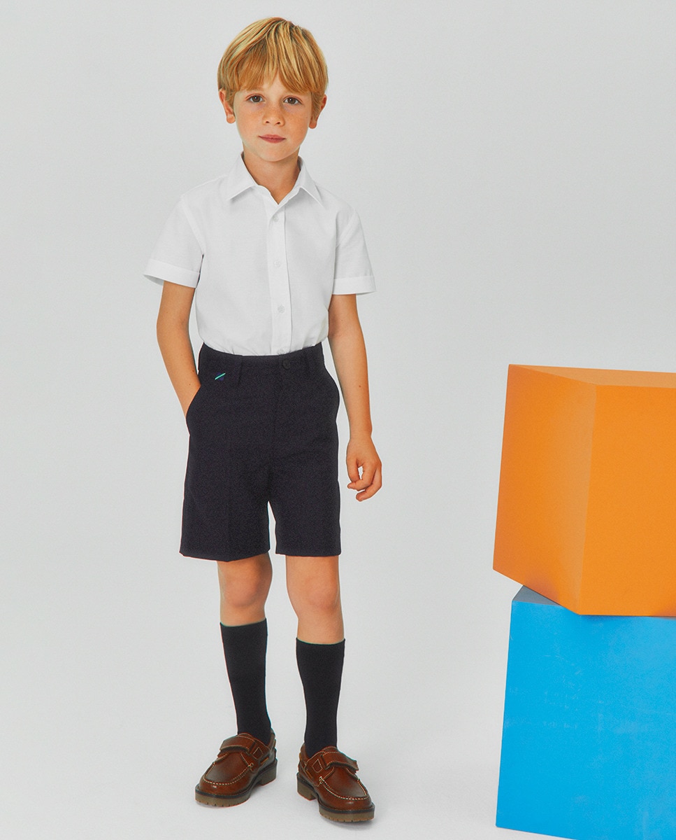 Camisa Oxford de Manga Curta Branco-2