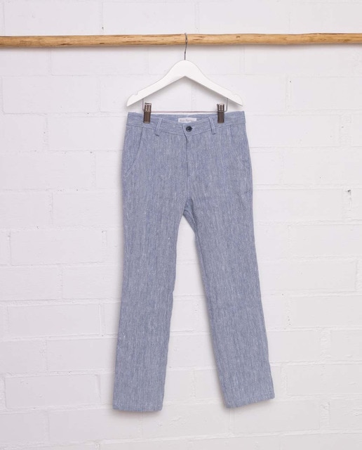 Imagen 0 de Pantalón lino rústico azul