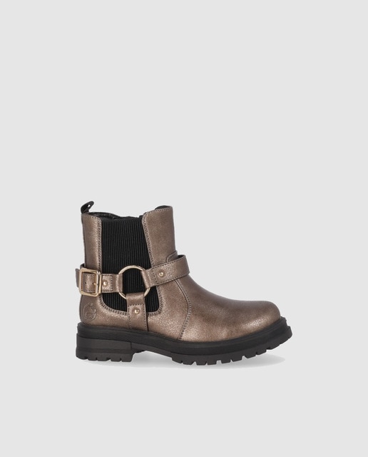 Bota niña biker plana elástico