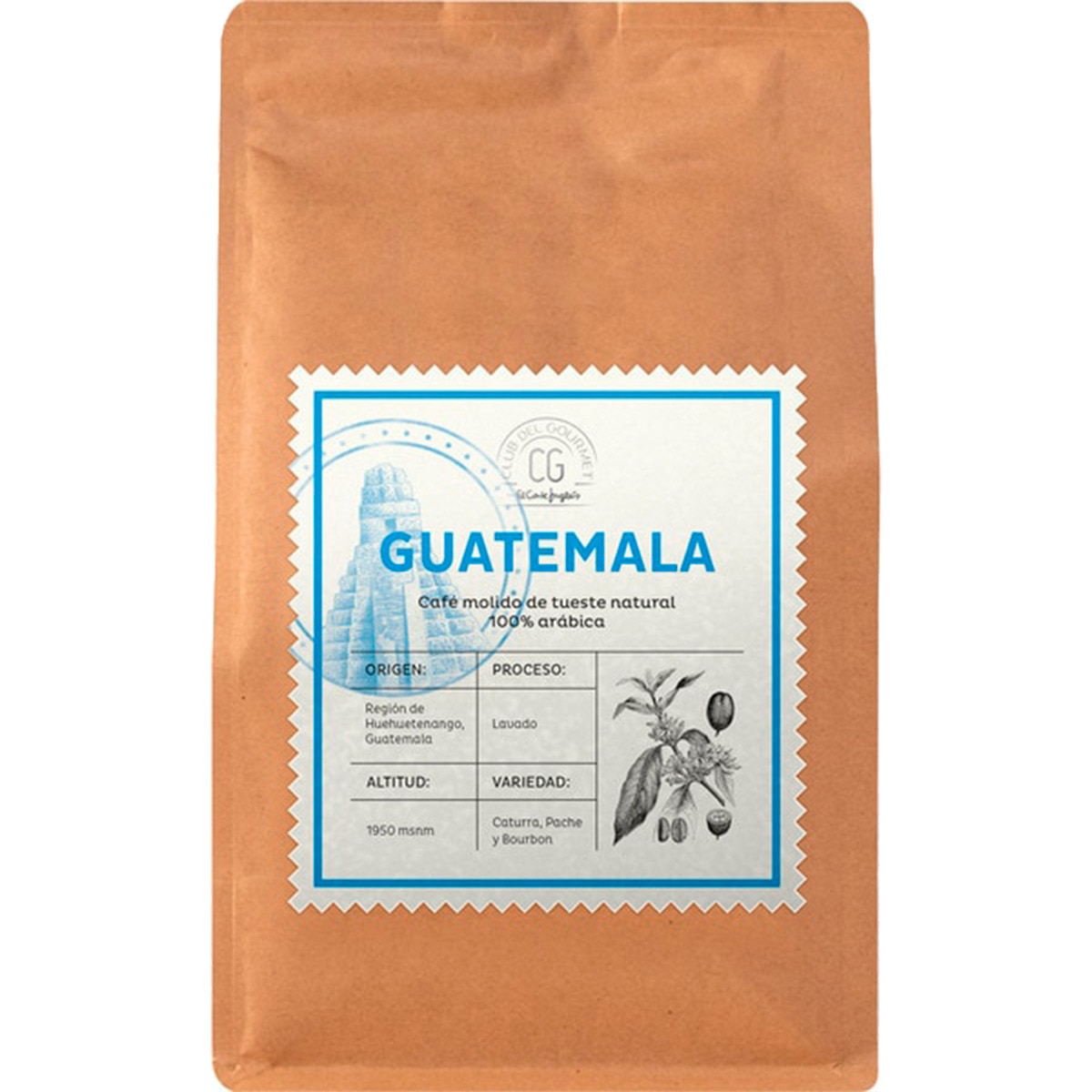 Café moído 100% Arábica da Guatemala embalagem 250 g