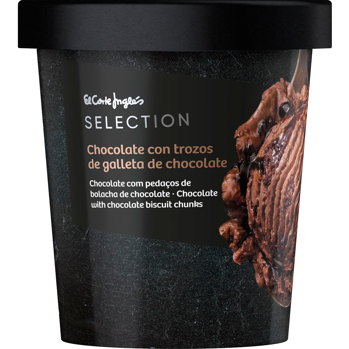 Gelado de Chocolate com Pedaços de Bolacha de Chocolate embalagem 500 ml