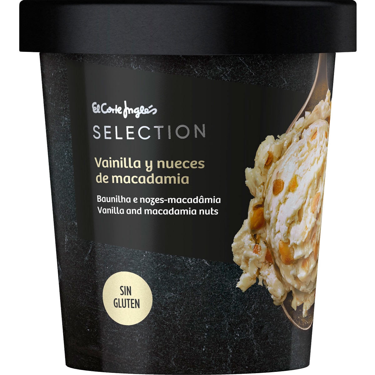 Gelado de Baunilha e Nozes-Macadâmia sem Glúten embalagem 500 ml