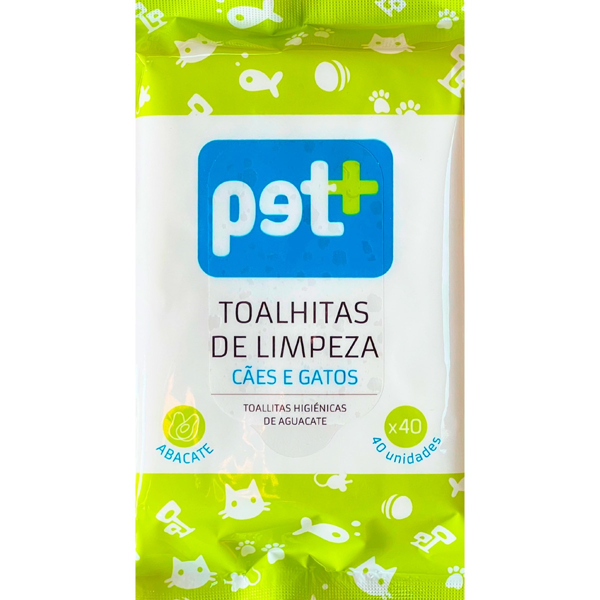 Toalhitas de Limpeza de Abacate para Cão e Gato embalagem 40 unidades