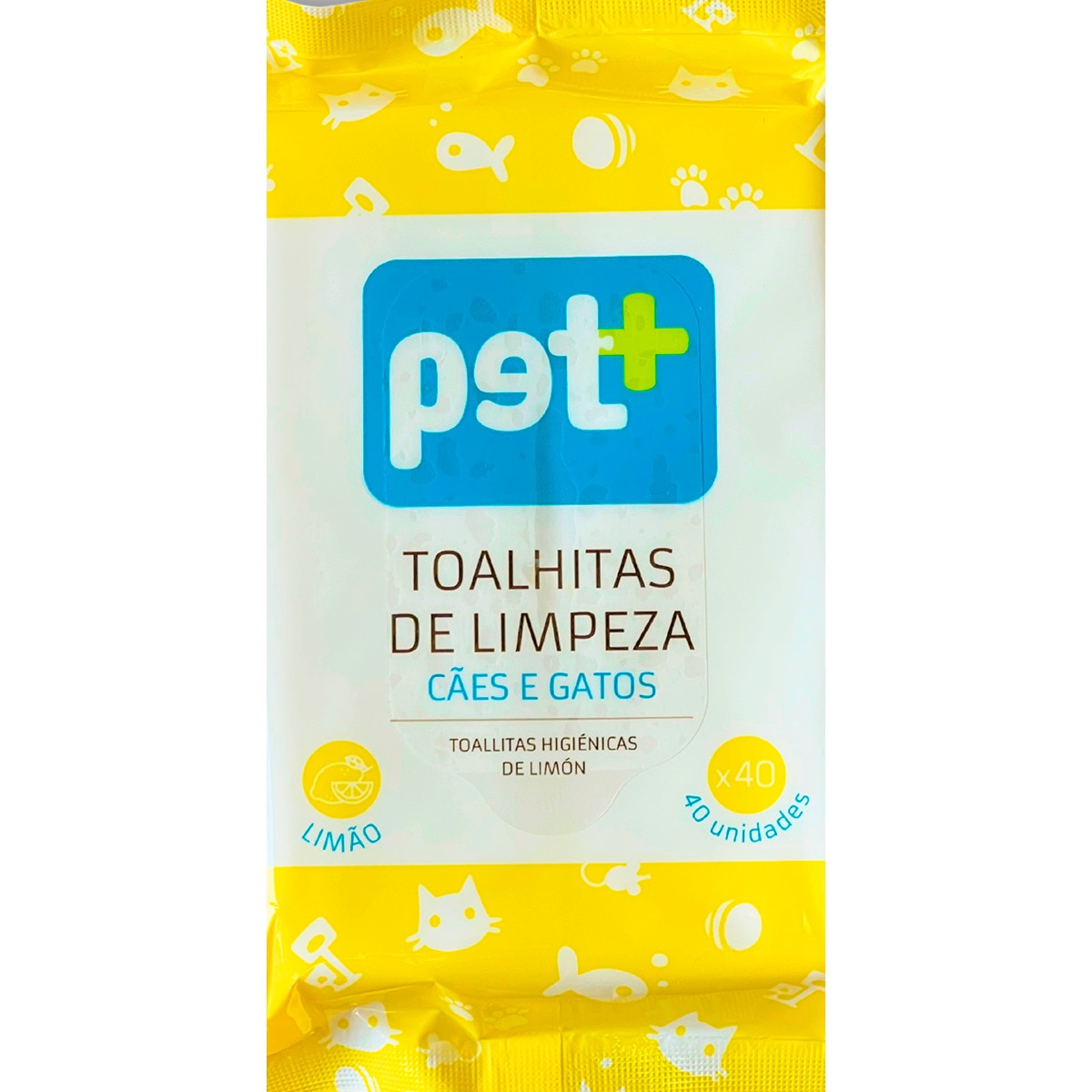 Toalhitas de Limpeza de Limão para Cão e Gato embalagem 40 unidades