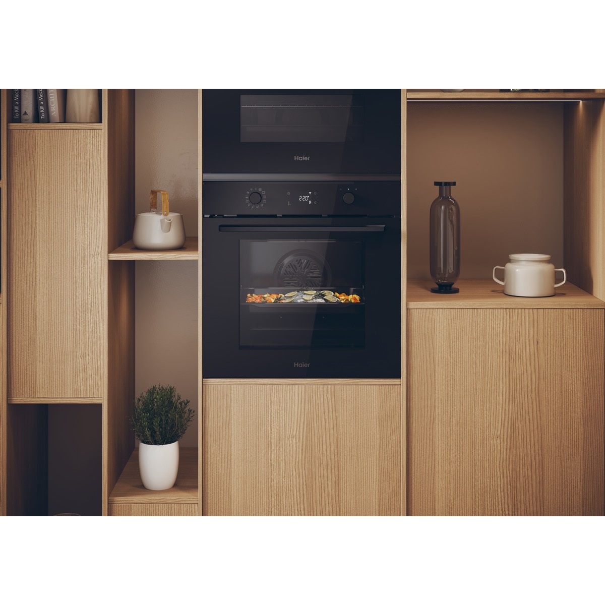 Horno multifunción Haier WIFI limpieza pirolítica e hidrolítica ID Series 2 - H6 ID2P5B3YTB Negro-3