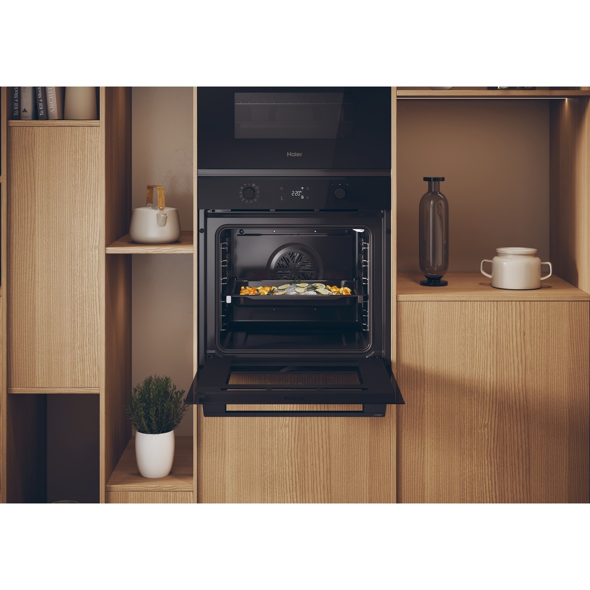 Horno multifunción Haier WIFI limpieza pirolítica e hidrolítica ID Series 2 - H6 ID2P5B3YTB Negro-4