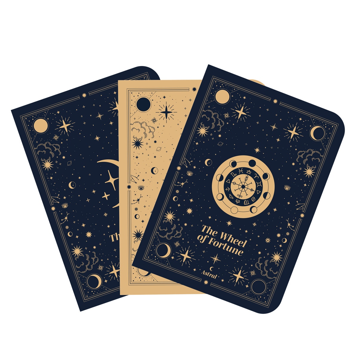 Pack 3 cadernos A5 Astral Erik azul Azul / Dourado-1