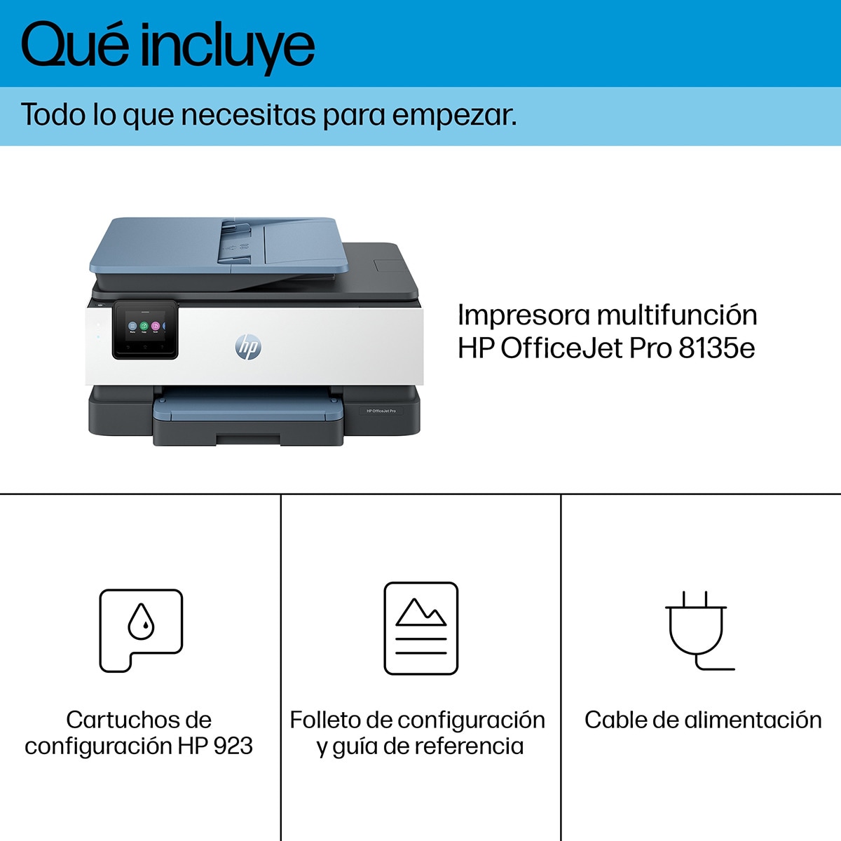 Impresora Multifunción HP OfficeJet Pro 8135e, Fax, Wi-Fi, compatible con Instant Ink Blanco / Azul-7