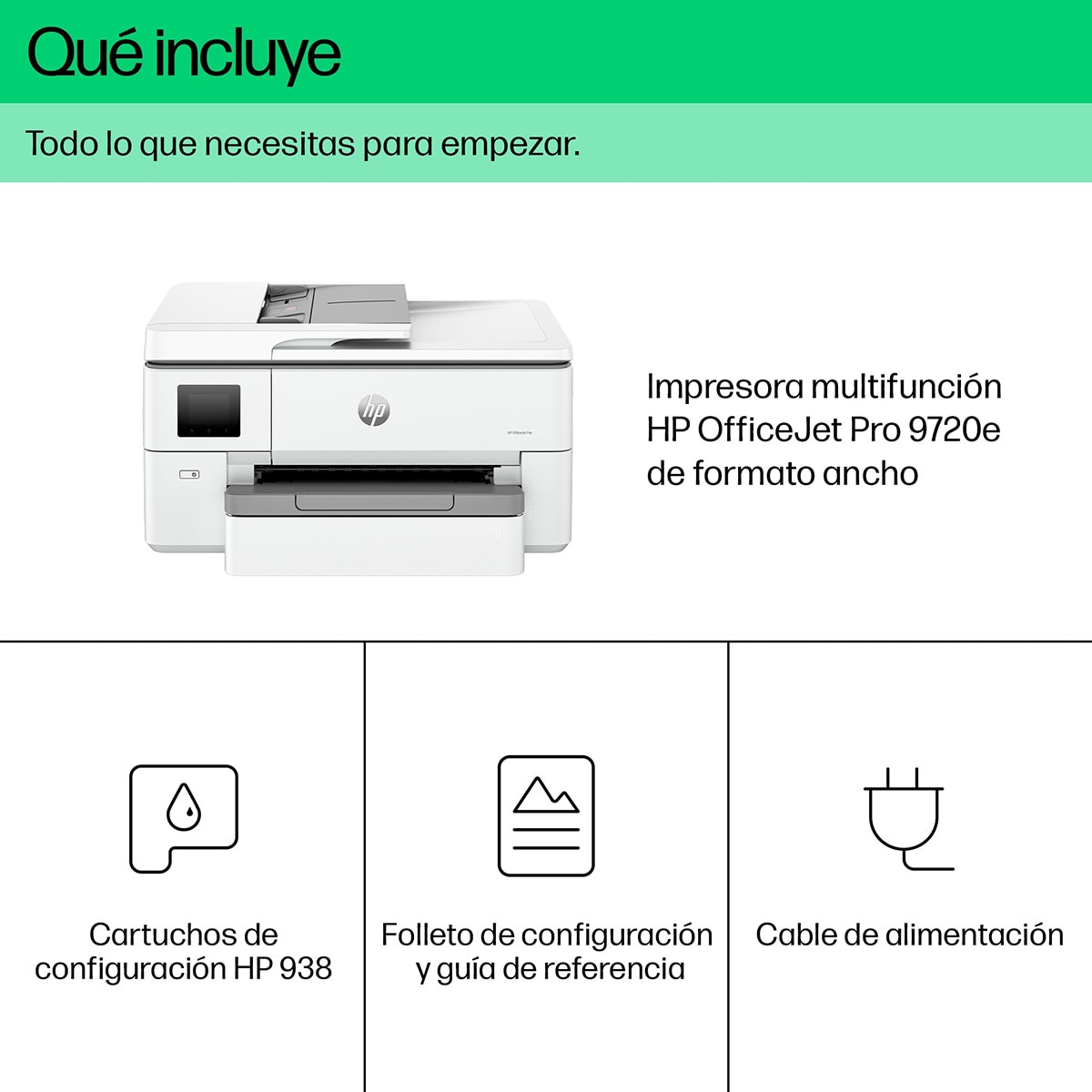 Impresora A3 Multifunción HP OfficeJet Pro 9720e, HP+, Wi-Fi, compatible con Instant Ink Blanco-7