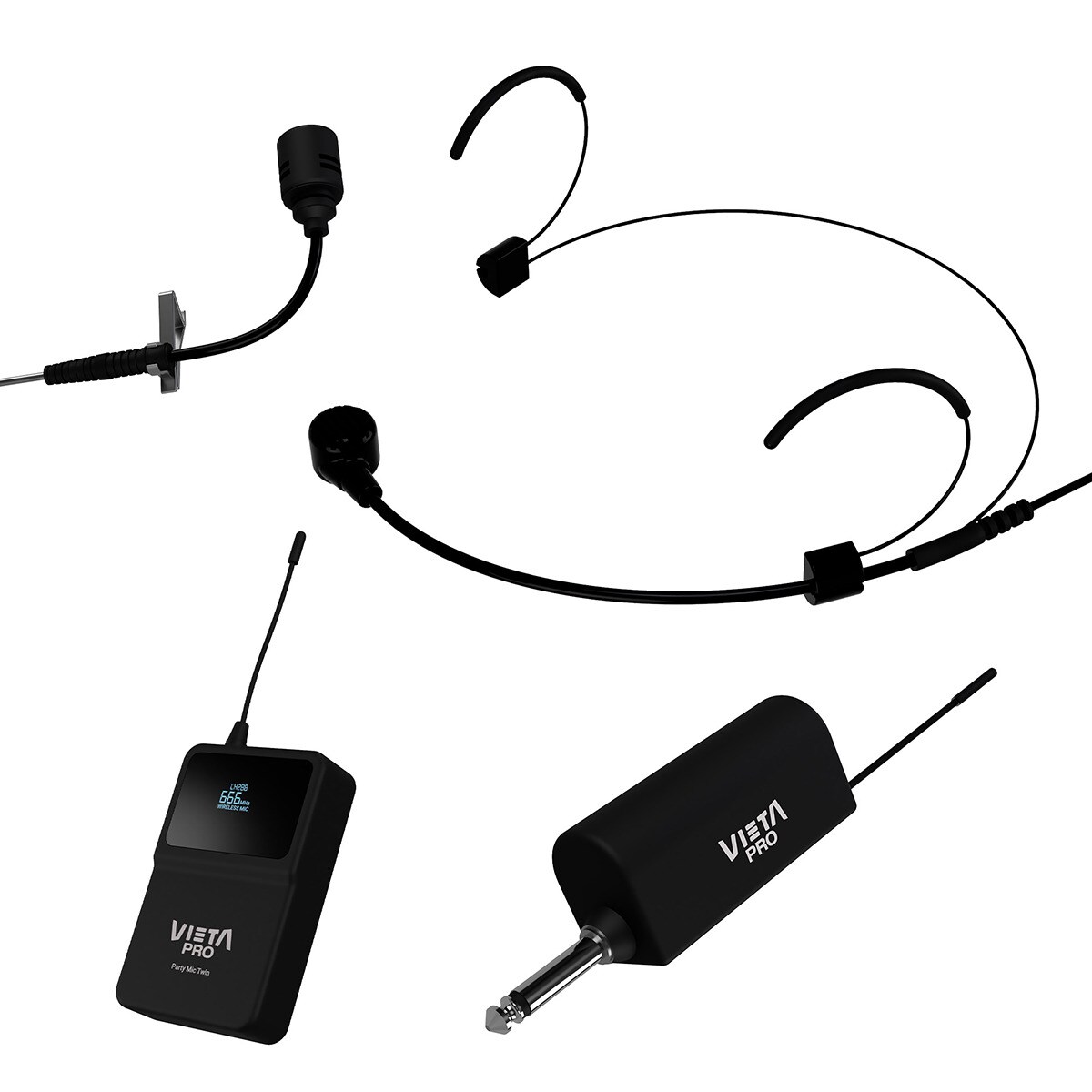 Micrófono doble Vieta Pro Party Mic Twin Negro-2