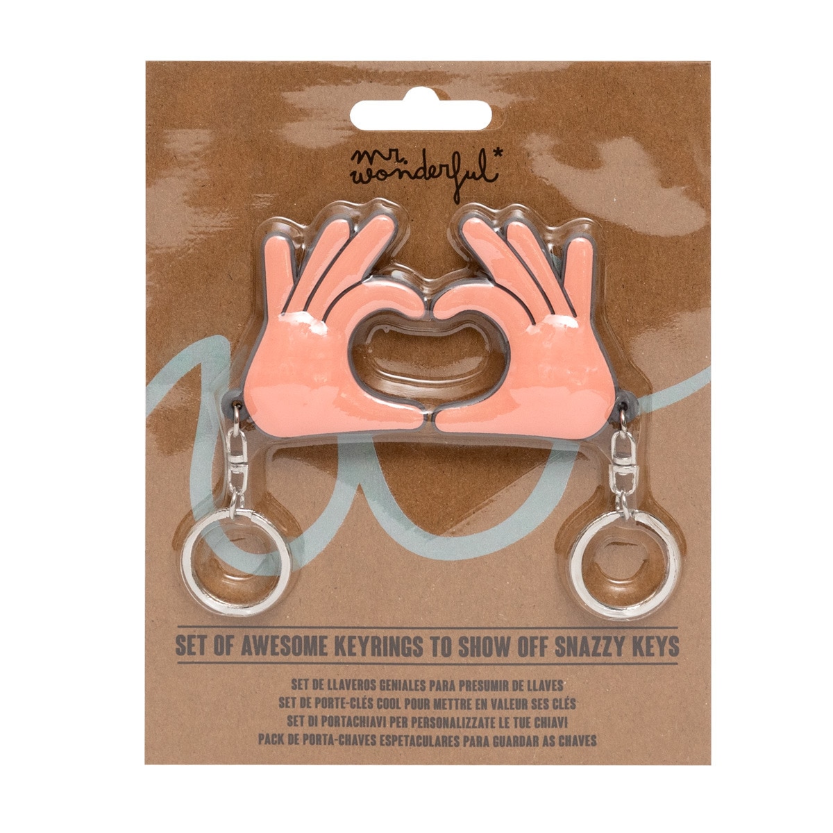 Set de 2 llaveros Mr. Wonderful: Manos en forma de corazón 2