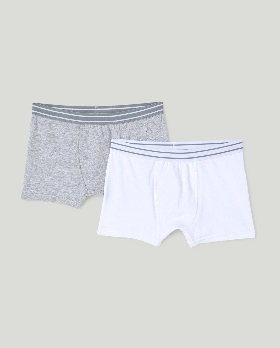 Pack de 2 boxers de niño lisos Gris-1