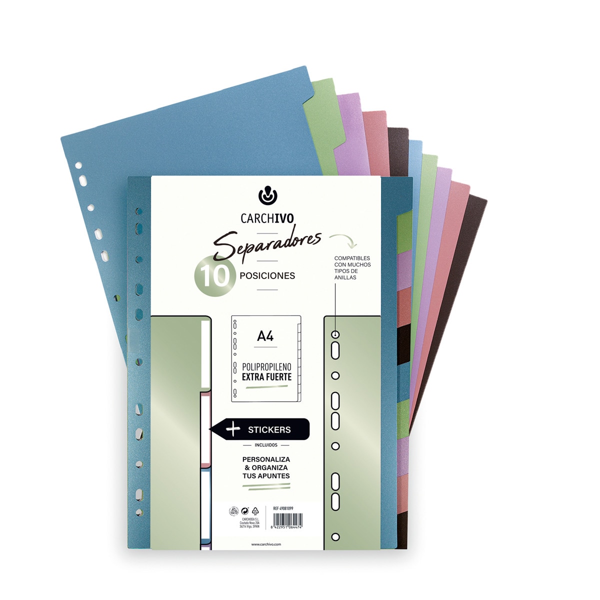 Conjunto 10 Separadores Extra Fortes Metalizados Carchivo 1